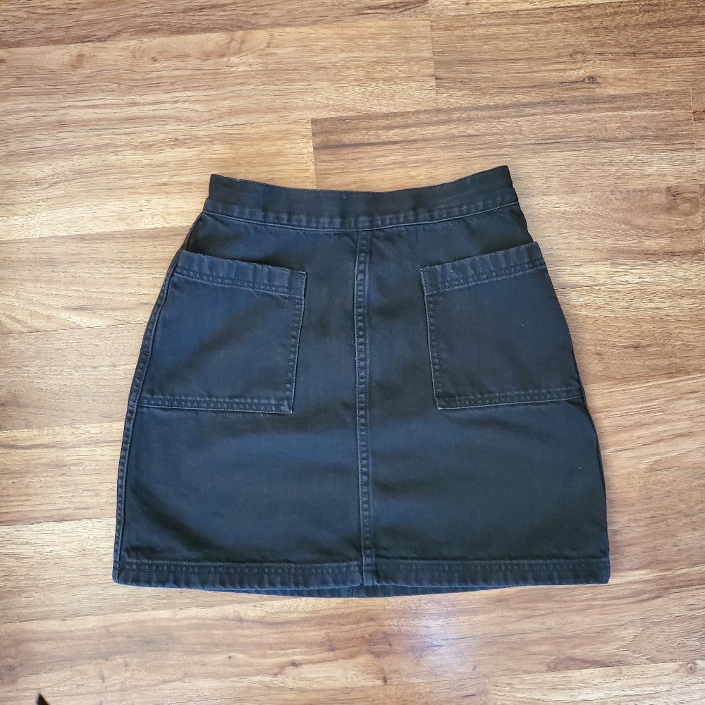 Jack Wills Mini Black Jean Skirt Women's Size 2 Cotton